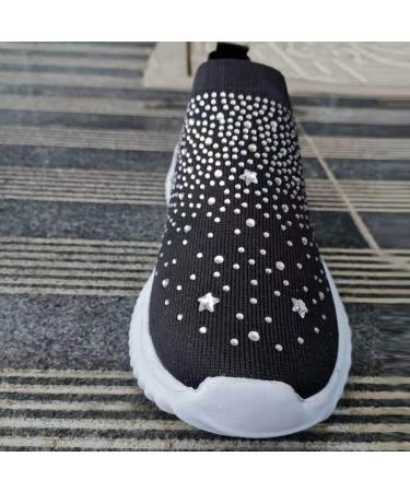 Shop Women's Slip-On Running & Walking Shoes - Soft Sole Fitness Sneakers | Lightweight Lace-Up Hiking & Leisure Shoes in Black & White - EU Size 41 - Buy Online on GoSupps.com