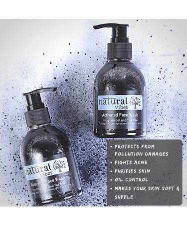 Natural Vibes Ayurvedic Activated Charcoal & Tea Tree Face Wash 150ml - Deep Cleanse & Refresh Your Skin | Buy Online Worldwide - Buy Online on GoSupps.com