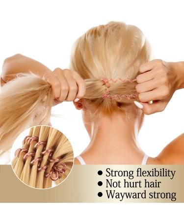 KANPRINCESS Spiral Hair Ties Set - 27 PCS No Crease Coil Phone Cord Hair Ties for Thick Hair - Women Ponytail Holder Elastics - Buy Online on GoSupps.com