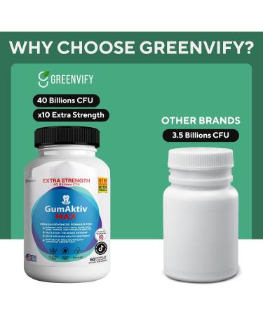 GumAktiv Max Probiotic Supplement 40 Billion CFU 60 Capsules Advanced Formula for Digestive Health (5) - Buy Online on GoSupps.com