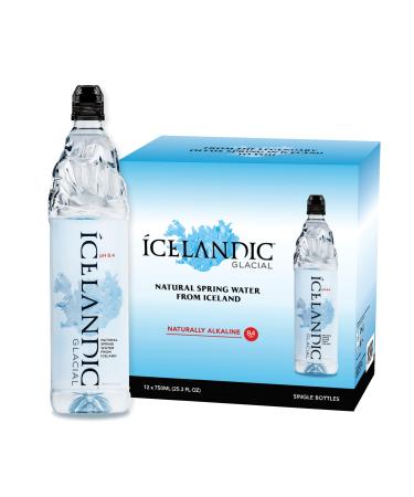 Icelandic Glacial Eau Premium Plate 750ml Bouteilles en PET Recycl x 12 Par Pack Alcaline/Bas pH Sans BPA Neutre en Carbone de la Source Islandaise. Faible Teneur en TDS et Min raux. 750 ml ((Lot de 12)