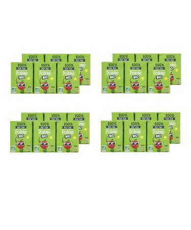 Lot 4x Pure organic apple juice - 200ml x 6 cartons