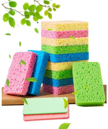 12-Count Kitchen Sponges- Compressed Cellulose Sponges Non-Scratch Natural Dish Sponge for Kitchen Bathroom Cars, Funny Cut-Outs DIY for Kids Multicolor - Buy Online on GoSupps.com