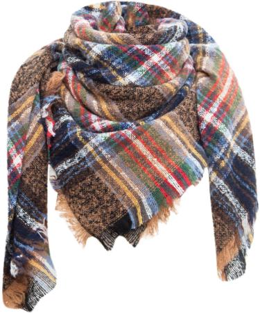 Cozy Large Cashmere Scarf for Women | Vintage Yellow Triangular Scarf | Autumn Winter Fashion Accessory - Buy Online on GoSupps.com