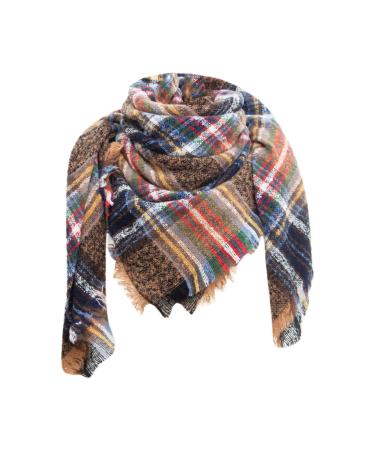 Ladies Triangle Scarf Warm Soft Winter Warm Black With Buttons Long Scarf Wrap Turban Winter Scarf One Size Brown