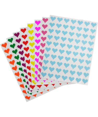 Royal Green 8 Colored Decorative & Cute Heart Stickers - Scrapbooking Stickers Label Stickers Packaging Stickers Arts & Crafts Decorative Sticker Labels for Scrapbooks & More - 0.5 inch 560 Pack 560 8 Color Combo