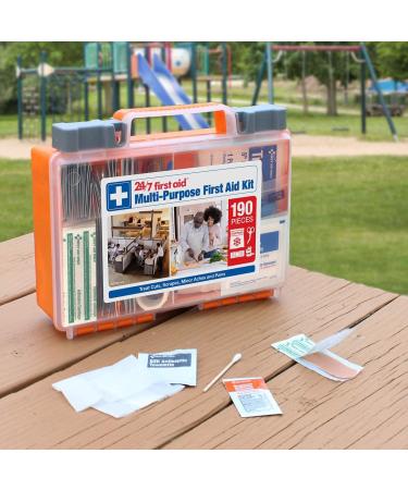 190 Piece First Aid Kit - Plastic Case | Essential Emergency Medical Supplies - Buy Online on GoSupps.com