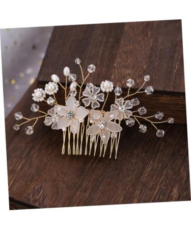 FRCOLOR Wedding Hair Comb Crystal Hair Comb Bridal Hair Comb Twist Beads Wedding Bride Bride Comb - Buy Online on GoSupps.com