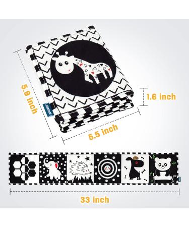 SYNARRY High Contrast Baby Book for Newborn - Black and White Cloth Book for Babies 0-6 Months - Giraffe Tummy Time Toy - Buy Online on GoSupps.com