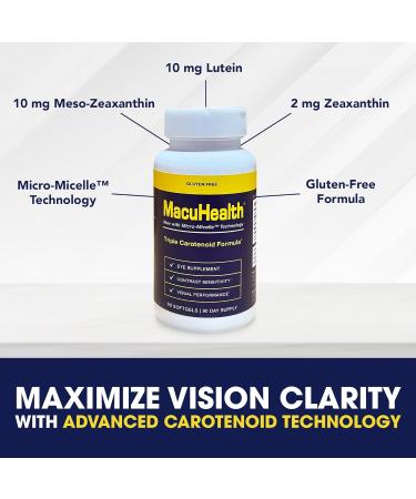 Macuhealth Triple Carotenoid Eye Vitamins for Adults with Lutein Zeaxanthin (3-Month Supply) and MacuWipes Sensitive Pre-Moistened Eyelid Wipes for Dry Sore & Gritty Eyes 40 Count - Buy Online on GoSupps.com