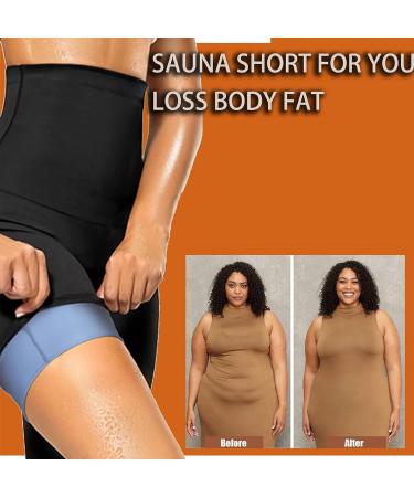 Dark Blue Sauna Sweat Shorts L/XL - Compression Workout Waist Trainer for Thighs & Tummy Control - Buy Online on GoSupps.com