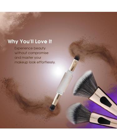 4 in 1 Travel Makeup Brush Set | Foundation Powder Eyeshadow & Flat Brush - Soft Bristles for Women | International Shipping Available - Buy Online on GoSupps.com