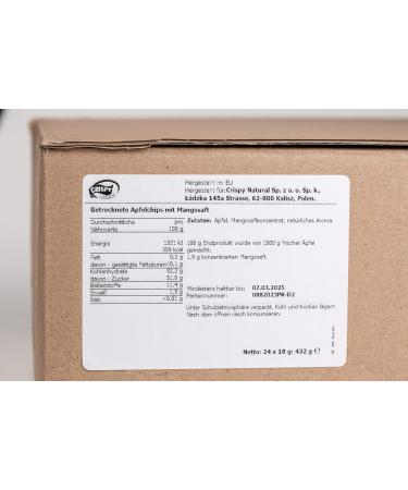  Crispy Natural Crispy Natural Apple Mango Juice 24 x 18g - Natural dried snack without added sugar and gluten. - Buy Online on GoSupps.com