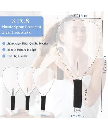 Noverlife 3PCS Barber Salon Face Shield with Sponge Handle - Reusable Clear Hair Spray Face Protector for Hairdressing & Makeup - Buy Online on GoSupps.com