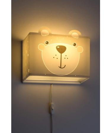 Dalber Little Teddy Bear Children's Wall Lamp - Grey Animal Light for Kids' Room | E27 | 64578 - Buy Online on GoSupps.com