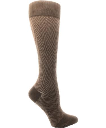 Men's X-Large Herringbone Cotton Socks 15-20 mmHg - Brown | Comfortable Compression Socks for All-Day Wear - Buy Online on GoSupps.com