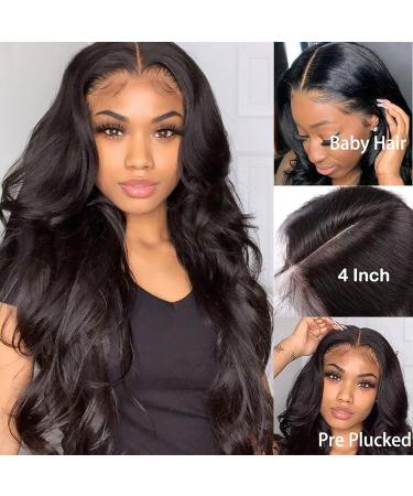 ISEE Hair 250% Density Brazilian Virgin Body Wave Wig | 20 Inch Pre Plucked Lace Closure Wig for Black Women with Baby Hair - Grade 9A Natural Black - Buy Online on GoSupps.com