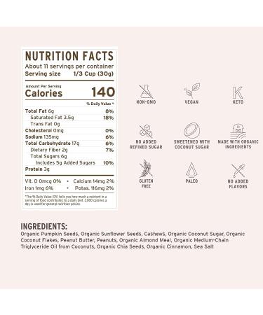 Purely Elizabeth Cinnamon Peanut Butter Granola - Grain-Free, Keto, Vegan, Gluten-Free - 8oz (Pack of 6) - Buy Online on GoSupps.com