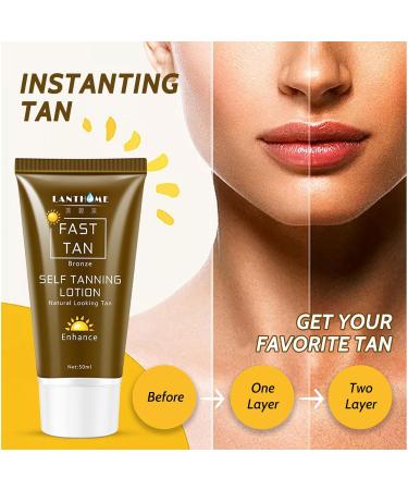 Trendyfave Self Tanning Lotion Fast Tan Cream Bronze Self Tan Body Glow Shine Bown Instant Tan Tanning Accelerator Natural Looking Tan Streak-Free Finish Vegan 50ml - Buy Online on GoSupps.com