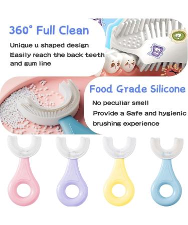 U-Shaped Children's Toothbrush for Ages 2-6 | Soft Silicone Head | Toddler Toothbrush (6-12 Years) - Blue & Yellow - Buy Online on GoSupps.com