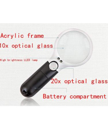 HD Handheld Magnifying Glass with Lamp Old Man Reading 10 Times 20 Times Optical Glass Made in China - Buy Online on GoSupps.com