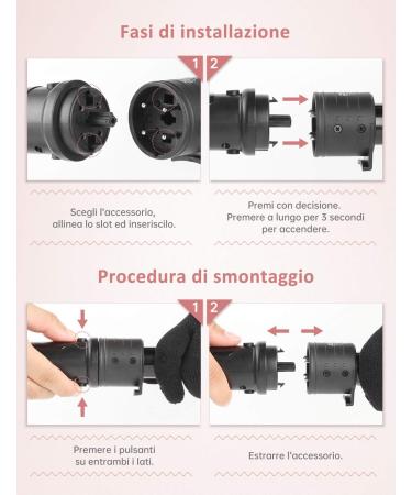 LOETAD 6-in-1 Curling Iron with LED Screen - Adjustable Temperature 80 C to 230 C Tourmaline & Ceramic for Perfect Curls | International Shipping - Buy Online on GoSupps.com