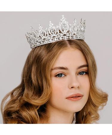 AW BRIDAL Crystal Wedding Tiara Crown - Rhinestone Queen Crown for Women - Silver Bridal Party Hair Accessory - Buy Online on GoSupps.com