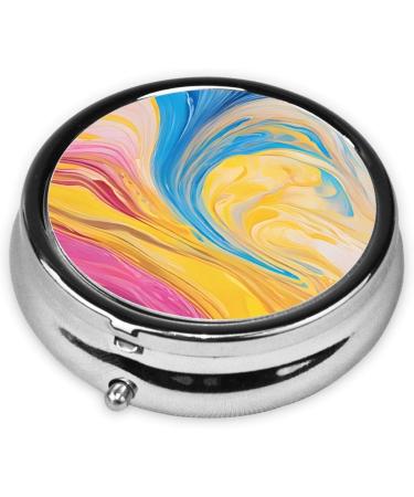 Colorful Tie Dye Mini Round Pill Box - 3 Compartment Travel Organizer for Home & Office - Buy Online on GoSupps.com