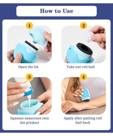 Sunscreen Applicator for Kids & Families - BPA Free Refillable Sunblock Buddy Brush Set - Sun Lotion Applicator Brush (Blue - Buy Online on GoSupps.com