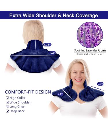 REVIX Weighted Microwave Heating Pad for Neck and Shoulders - Hot Herbal Aromatherapy Wrap for Back Pain Relief, Microwavable Moist Heat Neck Warmer - Navy - Buy Online on GoSupps.com