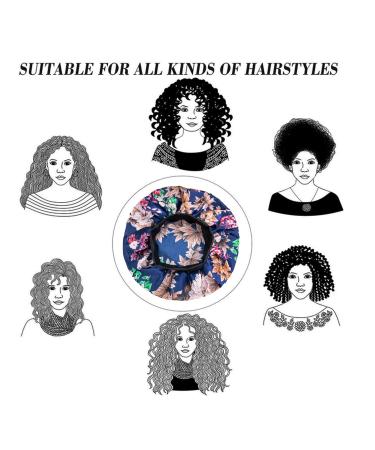 Awegeo 3 Pcs Satin Bonnet Set for Black Women Hair Care | Soft Silk Bonnets for Hair Loss Prevention | Luxurious Fabric with Wide Elastic Band | Normal Size Black, Green & Navy Flowers - Buy Online on GoSupps.com