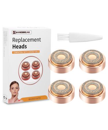 Facial Hair Remover Replacement Heads 4 Count Compatible with Finishing Touch Flawless Facial Hair Removal Tool Double Halo Second Generation GEN 2