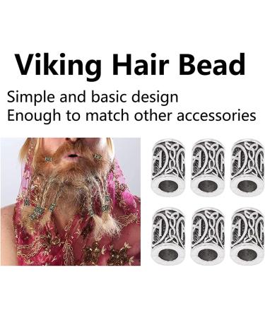 Beard Hair Beads 24Pcs Viking Hair Bead Alloy Vintage Dreadlock Beads Men Beard Tubes Hair Decoration Necklace Bracelet Jewelry DIY Braiding Jewelry Making Beads - Buy Online on GoSupps.com