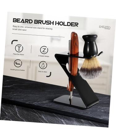 Minkissy Acrylic Stand Brush Bracket - Men's Care Set Z-Shaped Holder for Shaving Brushes & Manual Razors | Universal Brush Holder - Buy Online on GoSupps.com