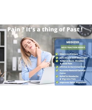 Medized Inflatable Cervical Neck Traction Device - Adjustable Blue for Spinal Alignment & Neck Relief - Shop Internationally - Buy Online on GoSupps.com