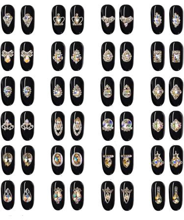 48pcs Nail Crystal AB Rhinestones for 3D Nails Art Decoration - 24 Shapes - Buy Online on GoSupps.com