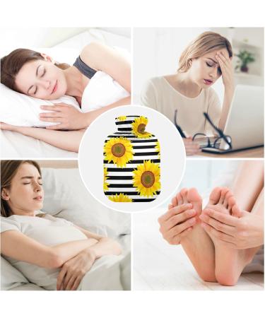 Vintage Sunflower Stripe Hot Water Bottle 2L - Pain Relief & Winter Warmth for Hands & Feet - Buy Online on GoSupps.com