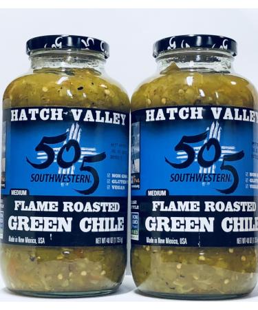 505 Southwestern medium flame roasted Green Chiles 40 oz (2)