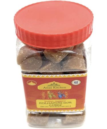 Kolhapuri Gur Cubes 17.5oz - Unrefined Cane Sugar 500g PET Jar | Gluten Friendly Vegan Non-GMO | Pack of 1 - Buy Online on GoSupps.com