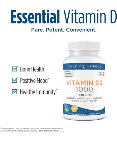 Nordic Naturals Vitamin D3 1000 IU - Orange Flavor, 120 Count Softgels - Buy Online on GoSupps.com