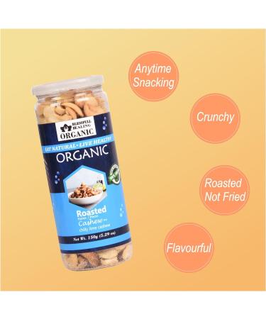 Blessfull Healing Organic Natural Vegan Chilly Lime Roasted Halves / Pieces Cashew Nuts Crunchy Kaju 150 Gram - Buy Online on GoSupps.com