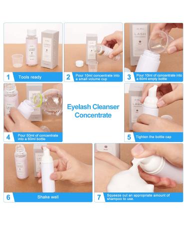 Lash Extension Cleanser 80ml Concentrate - Gentle DIY Eyelash Shampoo for Salon & Home Use - Non-Irritating Formula - Makes 8 Bottles (Unscented) - Buy Online on GoSupps.com