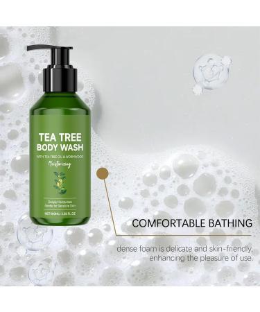  QPJUVC Tea tree shower gel for men and women - Natural shower gel with tea tree oil for dry skin combats body odor and perspiration - Gentle cleansing refreshes the skin - Buy Online on GoSupps.com