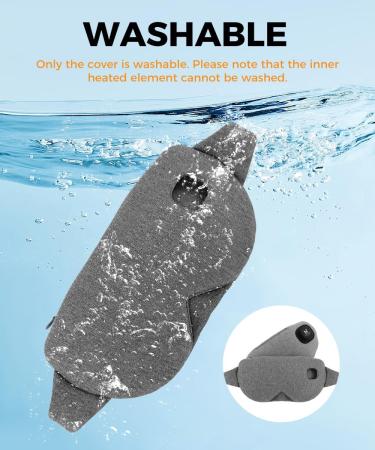 Aroma Season Heated Eye Mask Warm Compress for Eyes Cordless Heated Eye Masks Block light Rechargeable Washable Design Gift for Men Women(Grey) - Buy Online on GoSupps.com