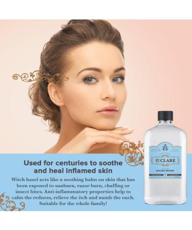 St Clare Organic Witch Hazel Facial Toner - Alcohol-Free & Fragrance-Free 16oz - Buy Online on GoSupps.com