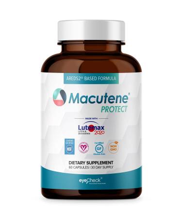 Natural Eye Health Vitamins with Bilberry Zeaxanthin Lutein - Macular Support Supplement, Formula Based On AREDS2 Clinical Trials Plus Carotenoids Quercetin EGCG - Macutene Protect (60 Capsules)