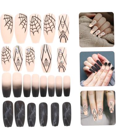 Didiseaon 1 Set Halloween fake nails spider web stick on nail coffin manicure nails halloween nails 4th of july press on nails halloween nail art false nails patch abs nail stickers woman - Buy Online on GoSupps.com