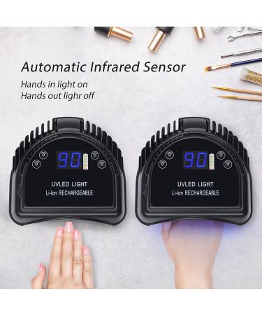 MINI LOP 64W Rechargeable Pro LED Gel Nail UV Light - Cordless Black Nail Lamp - Buy Online on GoSupps.com