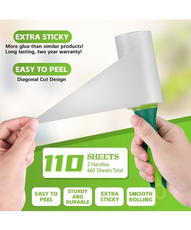 SPRIBLOSS Extra Sticky Lint Roller for Pet Hair - 660 Sheets - 2 Handles + 6 Refills - Portable Travel Size - Dog & Cat Hair Remover - Buy Online on GoSupps.com