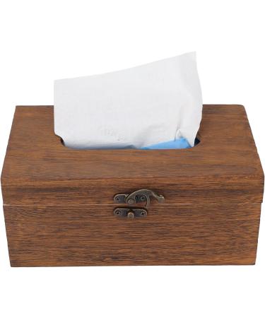 Verdant Touch Retro Decorative Handkerchief Case - Wood Napkin Holder & Desk Organizer for Home & Massage Business - Buy Online on GoSupps.com